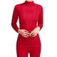 thumbnail image 1 of Sonducket Calzoncillos largos para mujer, conjunto de ropa interior térmica de cuello medio alto a rayas, ropa interior elástica cálida para clima frío Ropa interior rojo rosa oscuro Sonducket AP013736-05, 1 of 6
