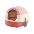 thumbnail image 1 of Runquan Hooded Cat Litter Box Enclosed Cat Litter Box with Front Door Sandbox Detachable pink, 1 of 8