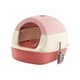 thumbnail image 1 of Caja de arena para gatos con capucha, inodoro para gatos completamente cerrado con puerta, portátil, accesorios para mascotas, orinal para gatitos rosa, 1 of 9