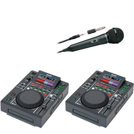 2 Pack Gemini MDJ-600 MDJ-600 Professional USB and CD Media Player & Audio-Technica ATR-1100 ATR Series Dynamic Vocal/Instrument Microphone (Unidirectional,