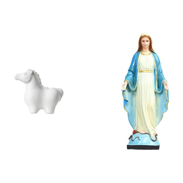Estatua de caballo,Estatua de caballo para decoración del hogar,artesanías y obras de arte,Estatua católica,Colección religiosa de estatuas de la Virgen María,Estatua de la Virgen María