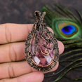 thumbnail image 2 of Natural Pink Kunzite Gemstone Handmade Copper Wire Wrap Pendant 2.76, 2 of 4