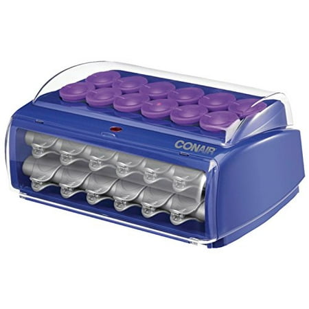 Curl Jumbo Hot Rollers with Heated Clips 12 Flocked Ceramic Barrels 1.5 (Best Heated Hair Curlers)