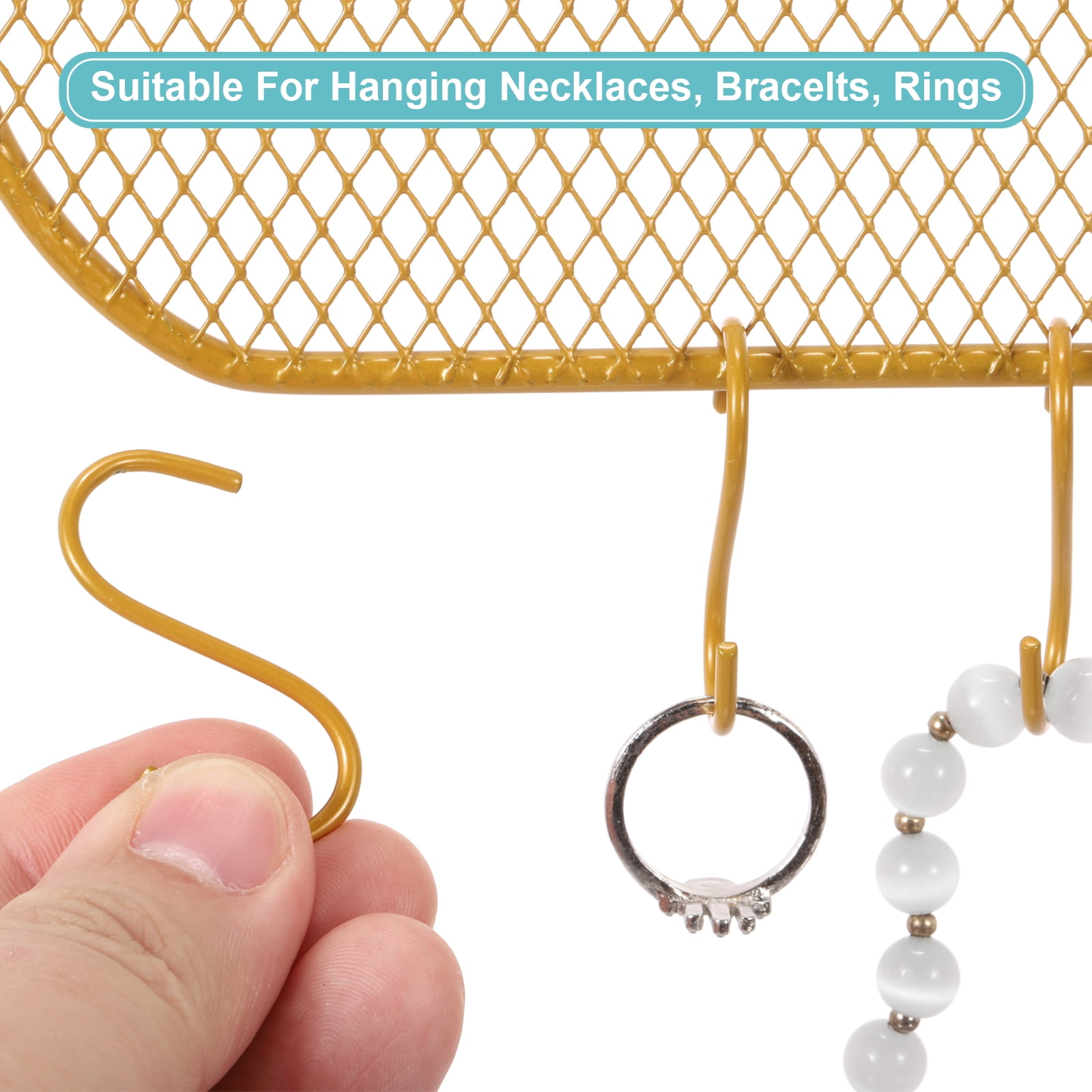 2 Set Earring Holder Organizer Wall, Necklace Holder Hanging Earring Organizer Jewelry Organizer Wall with 16 Hooks for Earring Necklace Jewelry Wall Home Decoration, Clouds