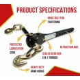 thumbnail image 2 of 3/8" - 1/2" Torque Drive Load Binder with Heavy-Duty Grab Hooks 9,200 lbs WLL - Tie Down Hauling Chain Speed Binders for Flatbed Truck Trailer, 2 of 12