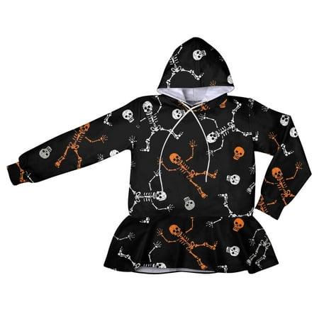 

Utoimkio Halloween Dress for Girls Clearance Long Sleeve Casual Dresses for Girls Halloween Girl s Fall Clothes Oversized Sweatshirt Pullover Hoodie Child Cartoon Print Dress Outfit