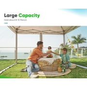 Quictent 8x8 Ez Pop up Canopy with Netting Screen House Room Tent Mesh Sides Walls with Roller Carry Bag Tan