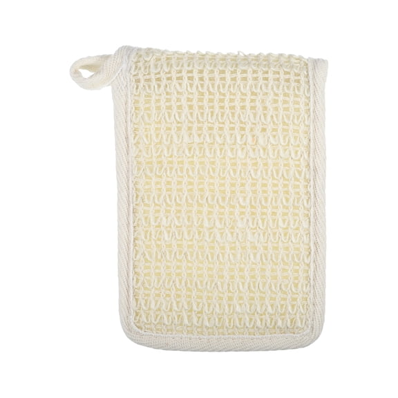 Unique Bargains 1 Pc Jute Bath Brush Body Scrubber for Bathroom for Shower 5.51"x3.94" Beige