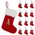 thumbnail image 5 of Rygai Christmas Stocking Initial Monogram Embroidered Durable Luxurious Letter Embroidered Knit Christmas Stocking Pendant Christmas Decor, 5 of 7