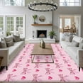 thumbnail image 4 of Sweet Stripe Bows Washable Area Rug 5 x 8 ft Love Cute Bow Pink Theme, Soft Non Slip Rugs Stain Repellent Indoor Felt Carpet for Living Dining Room Bedroom Home Office, 4 of 9