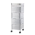 thumbnail image 1 of Estante de Almacenamiento Giratorio Sincero de Metal con Ruedas Cuadrado Blanco 4 Pisos, 1 of 10