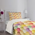 thumbnail image 3 of Ambesonne Ice Cream Quilted Bedspread Set 2 Pcs, Flavor Toppings, Twin Size, Multicolor, 3 of 5