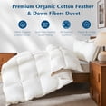 thumbnail image 2 of Dafinner 100% Organic Cotton Goose Feather Down Fibers Comforter Oversized King Size, Hypoallergenic & Breathable Medium Warmth for All Season Duvet Insert (120x98, White), 2 of 9