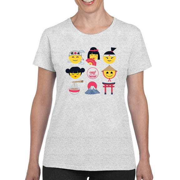 Japanese Emoji Icons - Cute Cultural Set Graphic Women's T-shirt