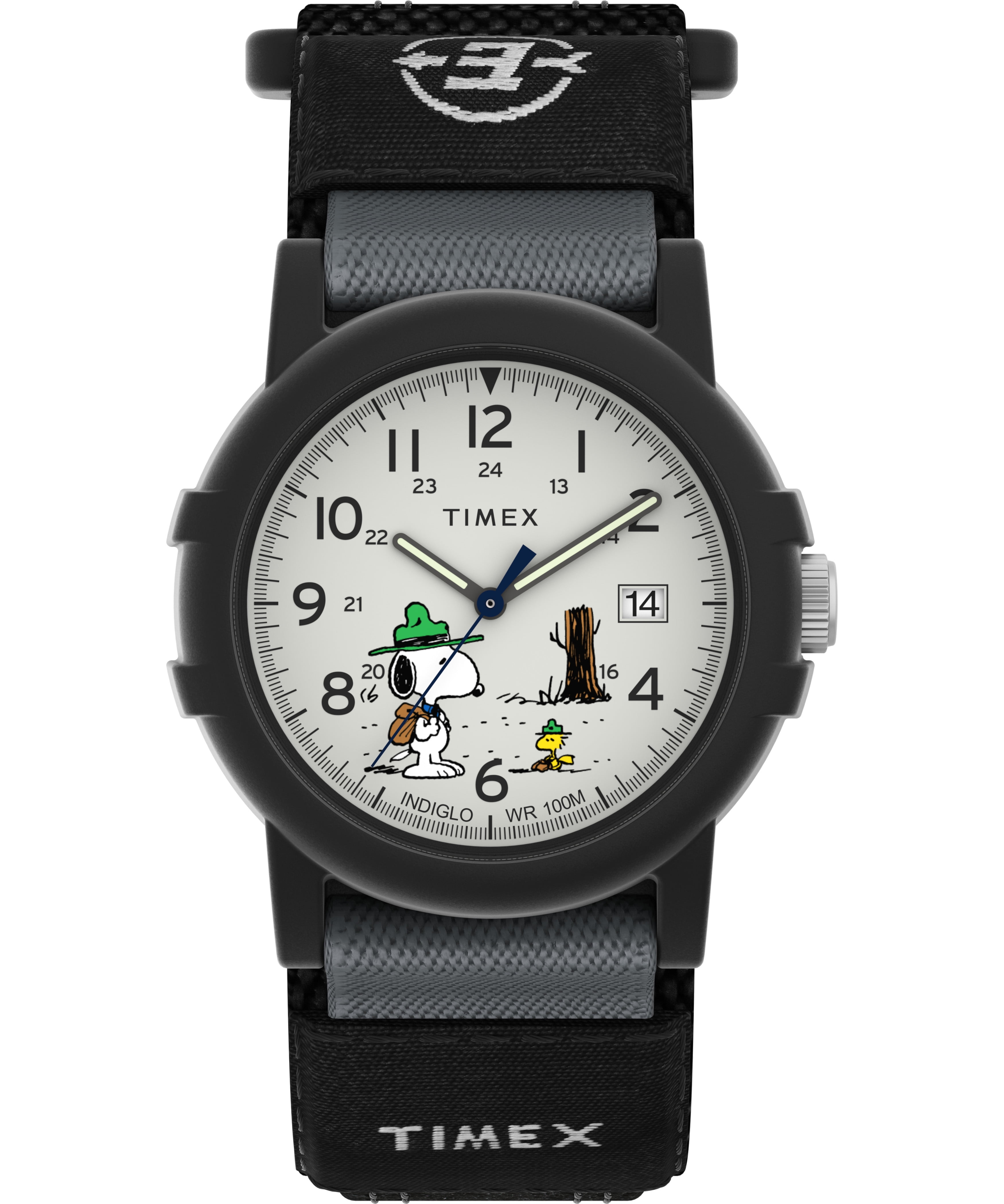 Timex TW4B29100JT 40 mm Mens Expedition Camper Watch - Black Fastwrap White Dial Black Case