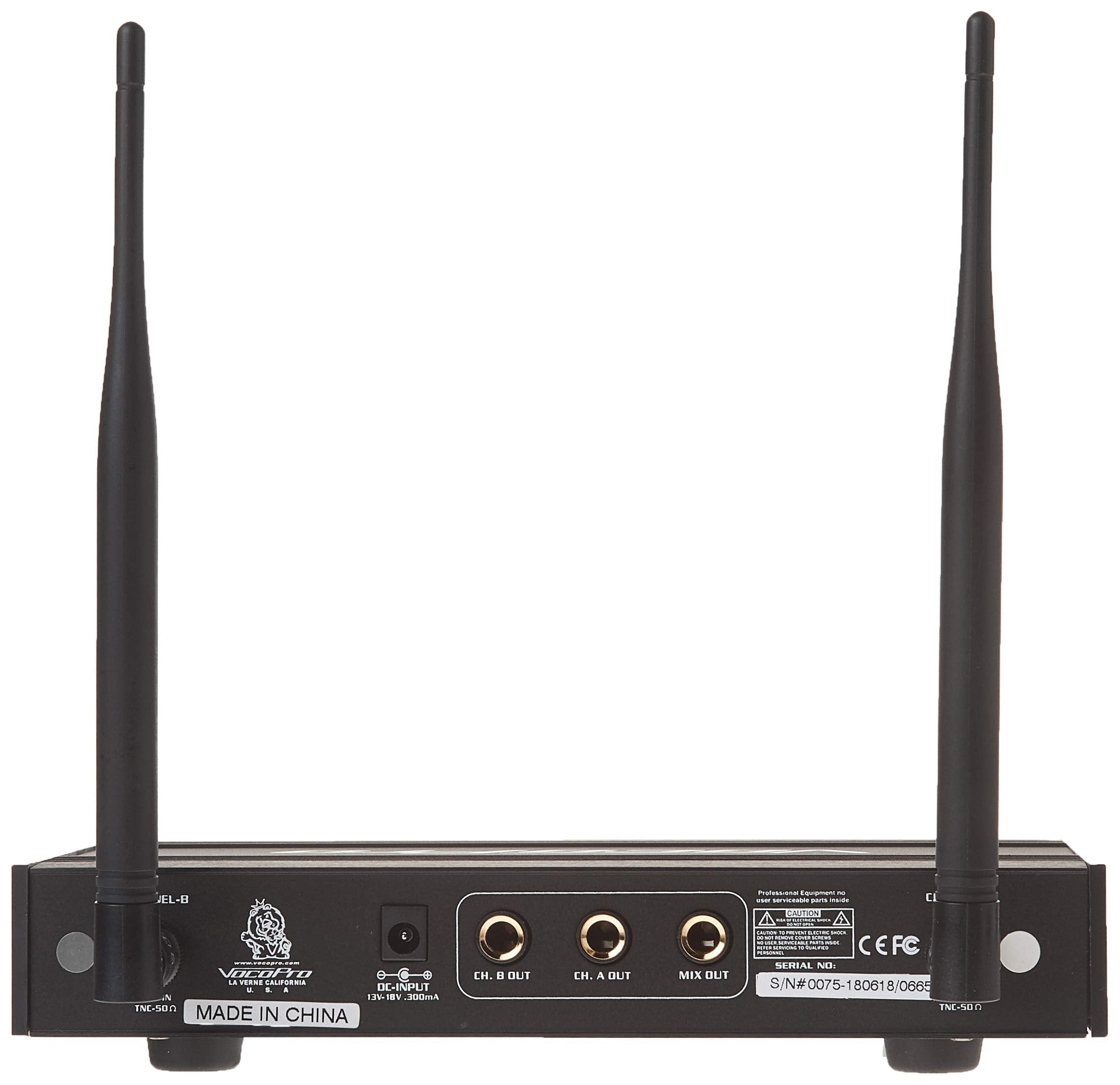 VocoPro - UHF-3200-10 UHF-Dual Channel Wireless Microphone System, UHF-3200-109M,9N