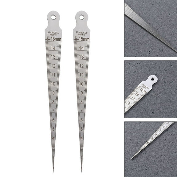 MUSEYA 2Pcs Stainless Steel Welder Measuring Tool with Clear Numerals for Mechanical Use