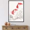 thumbnail image 2 of Designart 'Ancient Gold Fishes' Nautical & Coastal Framed Canvas Wall Art Print, 2 of 5