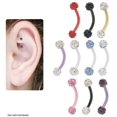 thumbnail image 1 of BodyJewelryOnline Titanium Curved Rook Earring with Cz Jewels, 1 of 9