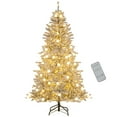 thumbnail image 1 of Patiojoy 6 FT Snow-flocked Artificial Christmas Tree Pre-lit Hinged Xmas Tree with 51 Sphere Lights, 1 of 9