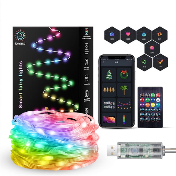Teissuly LED String RGB Color Intelligent APP Can DIY Interior Decoration Voice Control String Teissuly WER202311273612