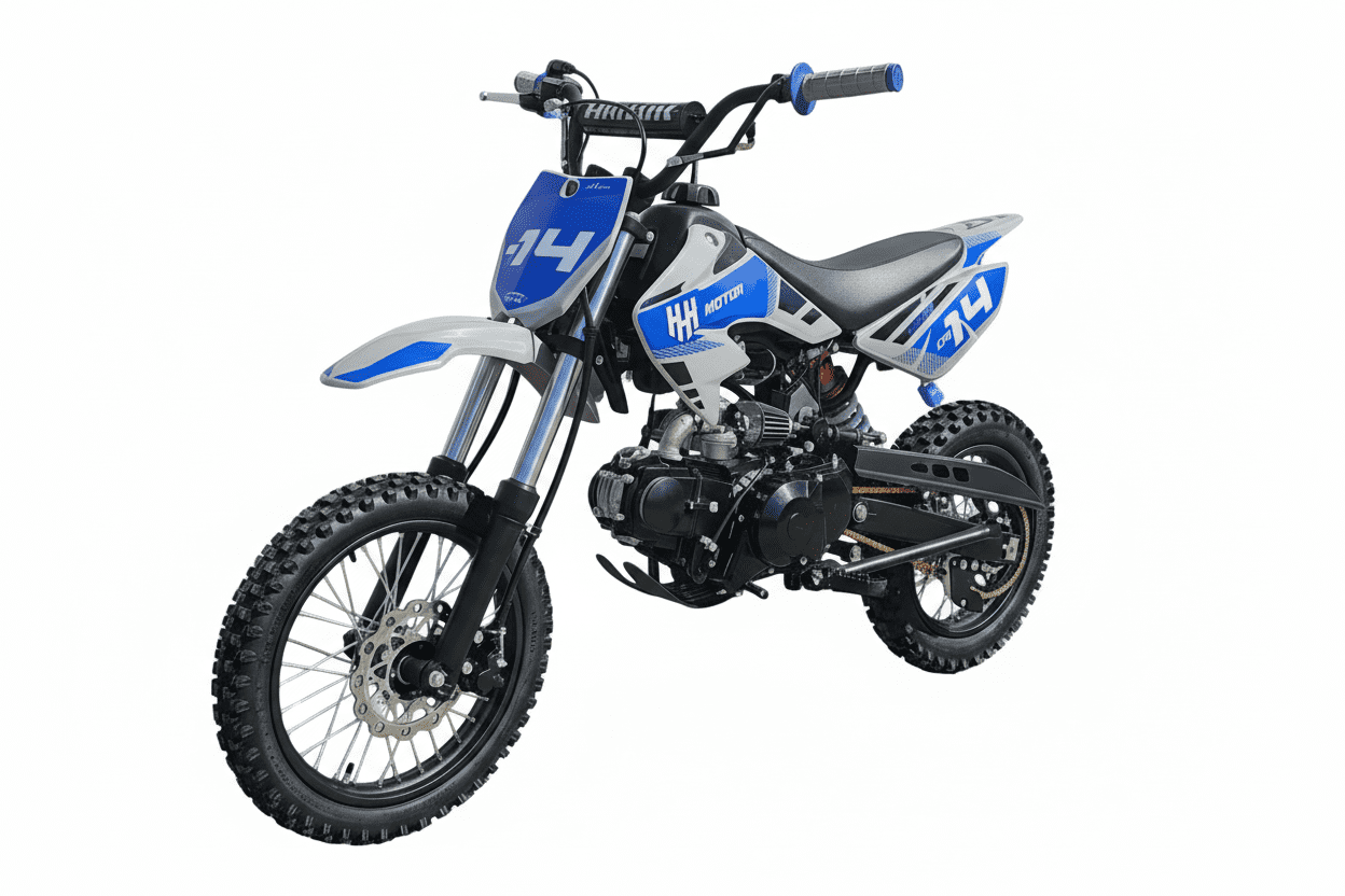 HHH DB-14 DLX 110cc Dirt Bike Fully Automatic Off Road Pit Bike Gas bike Dirt bike for youth (Yellow)