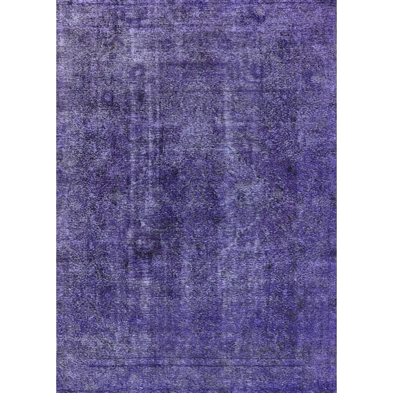 Ahgly Company Machine Washable Indoor Rectangle Industrial Modern RebeccaPurple Area Rugs, 7' x 10'