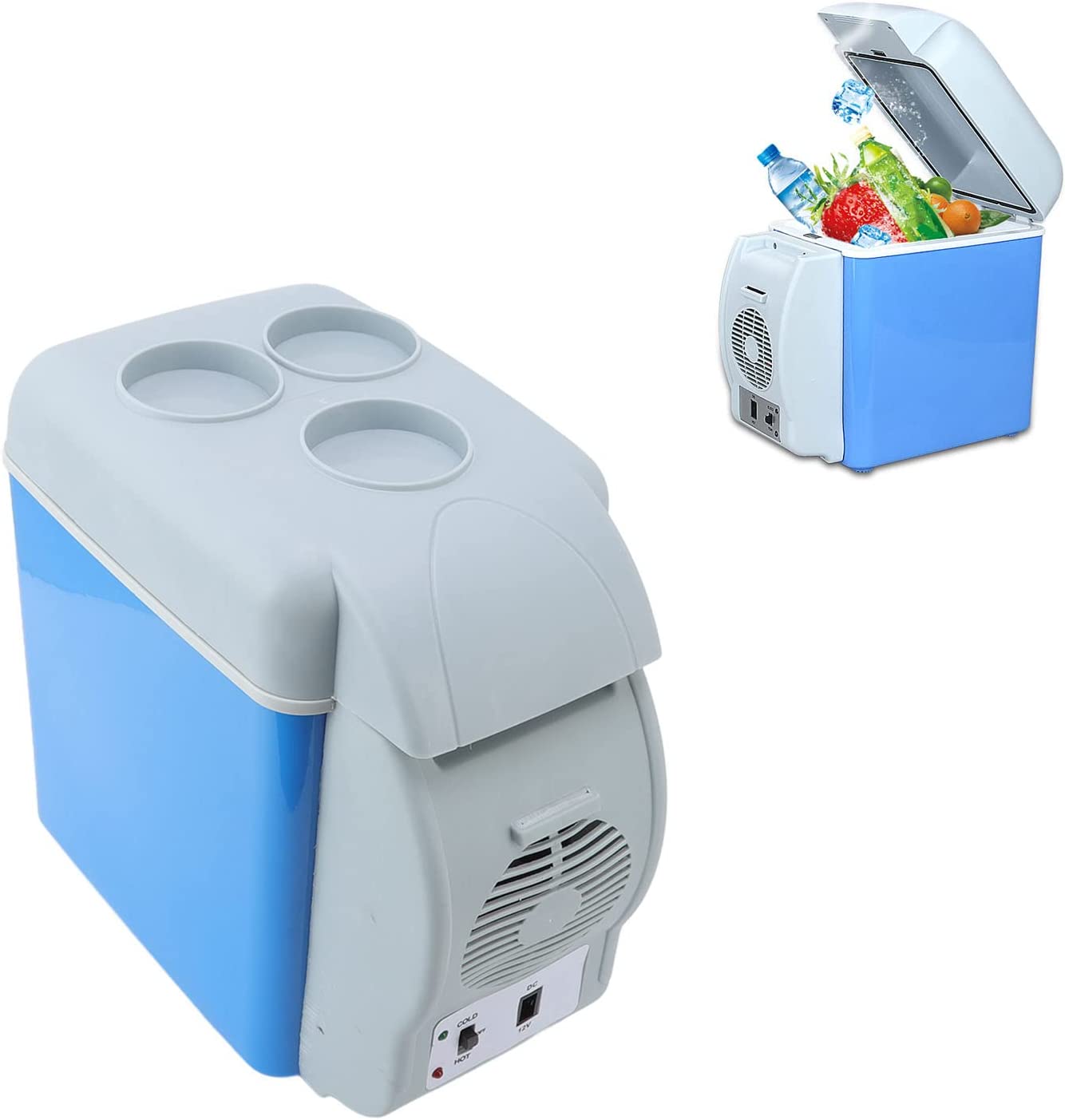 Portable Car Fridge 12V  Semiconductor Cooler Warmer with Carry Strap for Outdoor Travel Camping