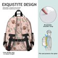 thumbnail image 5 of Football Flag Pink Pattern Cute School Backpack Bag for School with Padded Back and Adjustable Shoulder Straps 15.25"x11.5"x5.25", 5 of 5