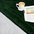thumbnail image 5 of PAVILIA Reversible Sherpa Fleece Throw Blanket Emerald Green, Plush Flannel Throw, Ultra Soft Warm Ribbed Microfiber Blanket for Sofa Couch Bed, Luxury Thick Striped Blanket, Green, 50x60, 5 of 7