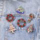 thumbnail image 4 of Exquisito broche lujoso de Navidad, diamantes de imitación de cristal brillantes, corona de árbol de Navidad, muleta, broche de dama, regalo de fiesta de año nuevo, 4 of 4