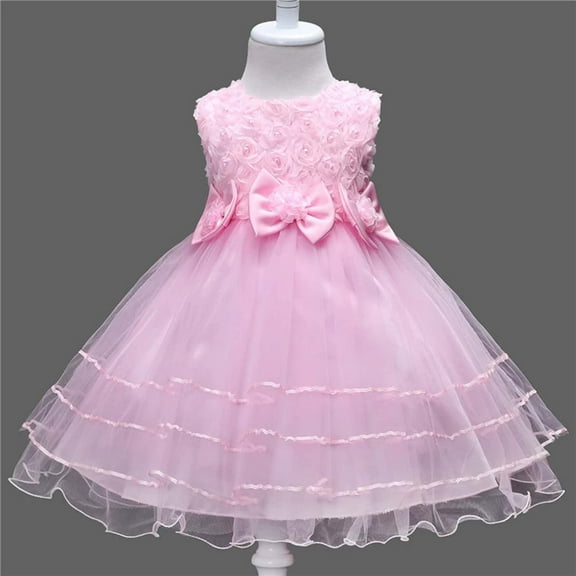 Kid Girls Dresses Formal Dress For Girls Pink Dress For Girls Toddler Tea Party Dress Girls Children'S Day Outfit 4-5 Years