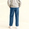 thumbnail image 5 of CPNG Teenagers Boys Straight Wide Leg Pants Drawstring Elastic Waist Corduroy Loose Boys' Pants Sweatpants(Blue,9-10 Years), 5 of 7