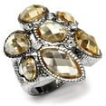 thumbnail image 1 of Alamode TK044-9 Bague en Acier Inoxydable Poli pour Femmes avec Grade AAA CZ en Champagne - Taille 9, 1 of 1