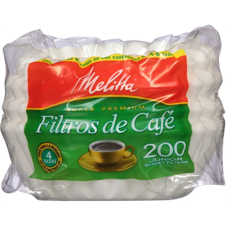 Melitta 4-6 Cup White Basket Coffee Filter, 200 Ct