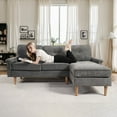 thumbnail image 2 of XIZZI 87" Modular Sectional Sofa Couch with Reversible Chaise, Mid Century Modern Comfy L Shaped Couches, 3-Seater Indoor Convertible Sofas for Living Room, Dark Gray, 2 of 9