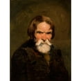 thumbnail image 2 of Piotr Michałowski 15x18 Black Ornate Wood Framed Double Matted Museum Art Print Titled - Study of a Bearded Peasant (1846-1848), 2 of 5