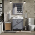 thumbnail image 2 of Jacques 30 in. W x 22 in. D Dark Grey Bath Vanity, White Quartz Top, and Faucet Set, 2 of 9