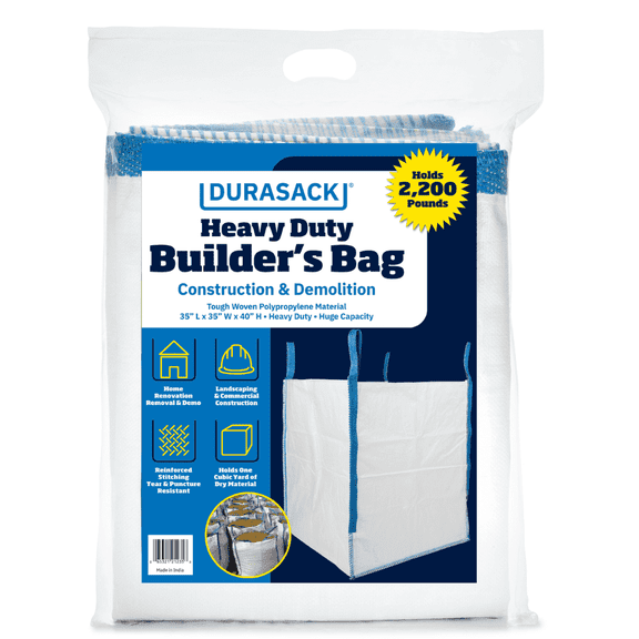 DURASACK® Builder's Bulk Bag, Heavy Duty, 35"L x 35"W x 40"H, 200 Gallon