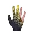 thumbnail image 3 of Billiards Gloves Universal Left & Right Hand Open Three Finger Billiard Pool Black Yellow, 3 of 8