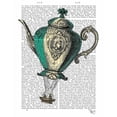 thumbnail image 3 of Fab Funky 12x14 Black Modern Framed Museum Art Print Titled - Flying Teapot 1 Green and Yellow, 3 of 5