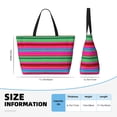 thumbnail image 5 of KLL Colorful Mexican Stripes Print Large Beach Tote Bag Women Waterproof Sandproof Zipper Beach Tote Bag for Pool Gym Grocery Travel with Wet Pocket, 5 of 7