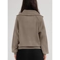 thumbnail image 4 of Sudadera Trendy Queen de gran tamaño con media cremallera para mujer, 4 of 5