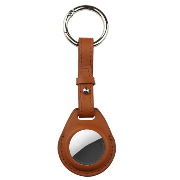 Xpm Protective Cover Airtags Leather Case Compatible with Apple Airtag 2021 Anti Lost Keychain Holder Bluetooth Tracker Anti-Scratch Skin Easy Carry Cover - Brown