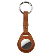 Xpm Protective Cover Airtags Leather Case Compatible with Apple Airtag 2021 Anti Lost Keychain Holder Bluetooth Tracker Anti-Scratch Skin Easy Carry Cover - Brown