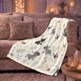 thumbnail image 6 of Whimsical French Bulldog Botanical Pattern, Playful Botanical Garden Scene, Warm Flannel Blanket for Living Room and Bedroom, Dog Lovers Christmas Gift, Festive Home Decor, 6 of 9