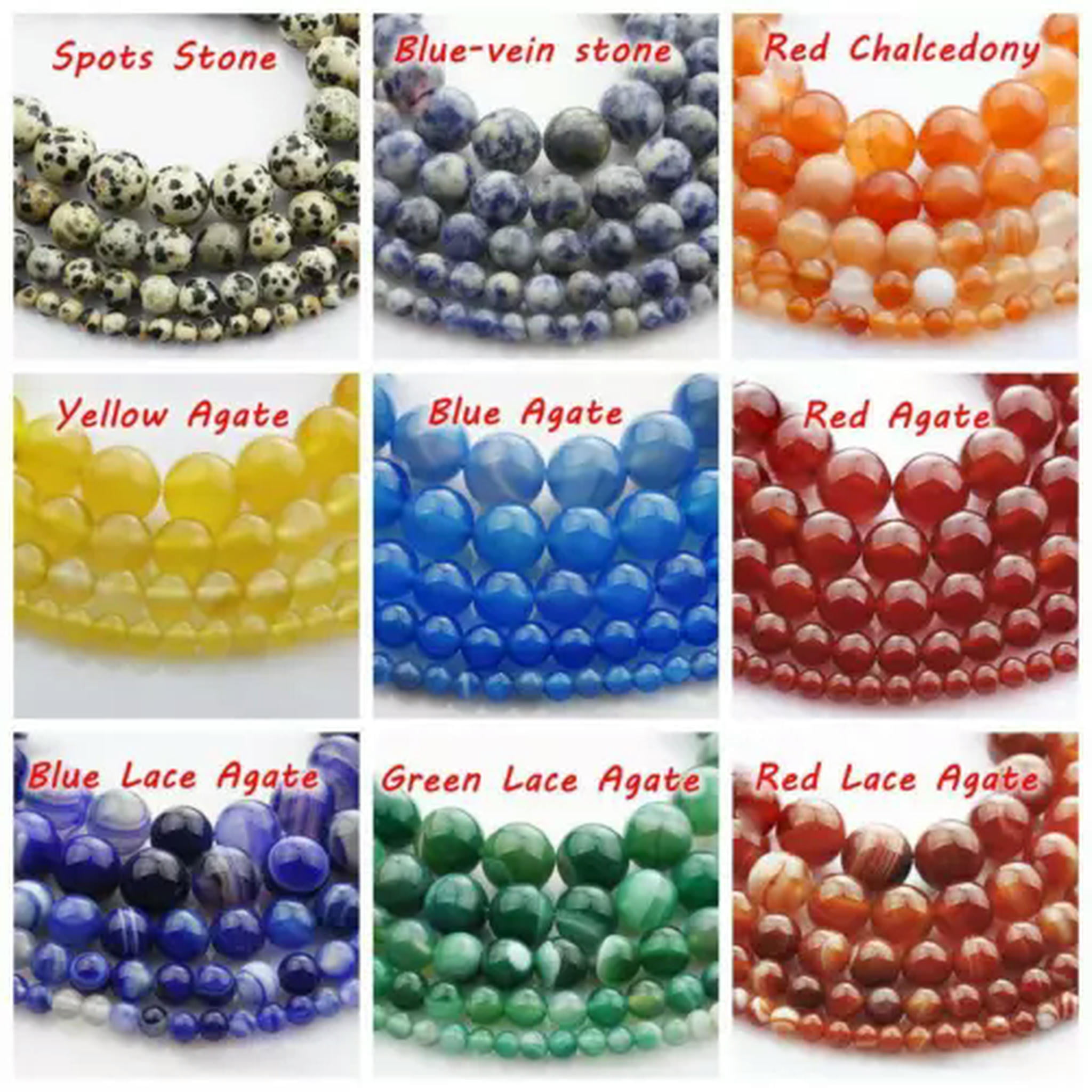 U8MO 15" Strand Natural Stone Rock Gemstone Round Beads 4mm 6mm 8mm 10mm 12mm-Amethyst-12mm