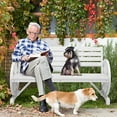 thumbnail image 2 of Ktaxon 56" Rustic Wooden Bench with Wagon Wheel Arms, 3-Person Garden Patio Seat, White, 2 of 12