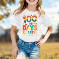 thumbnail image 2 of XAOFW Girl's T-Shirts 100 Days Of School Print Short Sleeve Crewneck T Shirt Back To School Season Casual Tee Shirt Club Party Soft Breathable Tops, 2 of 4