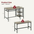 thumbnail image 3 of Garvee Dining Table Set for 4 with 2 Benches, Rectangular Kitchen Table with Wine Rack and 2-Tier Storage Shelf, Space-Saving Dining Room Table for Small Apartment, Grey, 3 of 7
